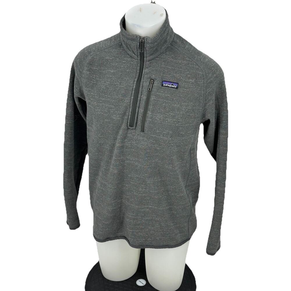 Patagonia Medium Men Better Sweater Gray Pullover Jacket 1/4 Zip Neck J16v